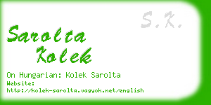 sarolta kolek business card